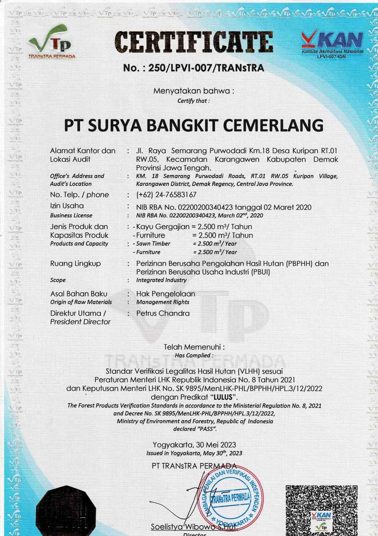 SVLHH Certificate